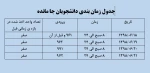جدول زمانبندی  انتخاب واحد دلنشجویان جا مانده